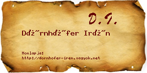 Dörnhöfer Irén névjegykártya